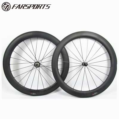 FSC58CM-28 Carbon road bike clincher wheels 58mm deep 28mm wide with Bitex hub and Sapim cx-ray spokes for training bicycle