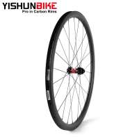 YISHUNBIKE wholesale comfortable 700c gravel bike disc brake center lock 240S hub 33mm tubular T800 carbon wheels disc 240D-33T