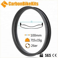 2016 CBK 100mm wide 25mm deep carbon fat bike rims 26 inch tubeless hookless