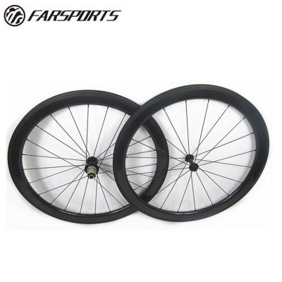 Top end Far Sports 50mm carbon bicycle wheels, 25mm wide carbon wheels clincher with Chris King R45 hub Sapim cx-ray spoke