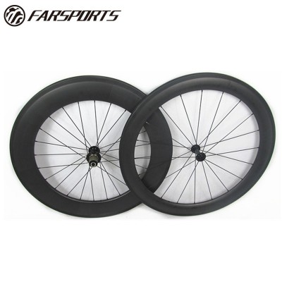 Mixed carbon wheels 50mm 88mm clincher new version with straight pull hub red color